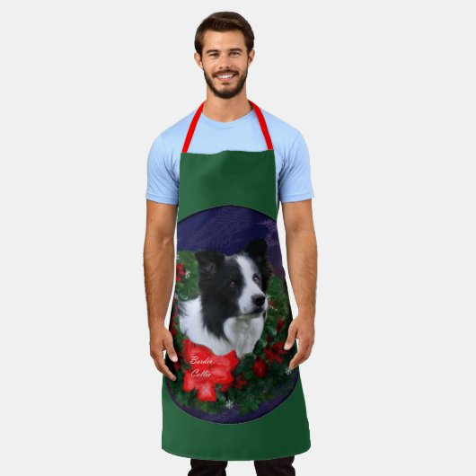 縁どCollie エプロン (着用した状態)