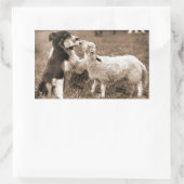 「縁どCollie and Lamb」~ステッカー 長方形シール (バッグ)