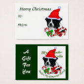 縁どCollie Christmas Gift Name Tags (正面&裏面)