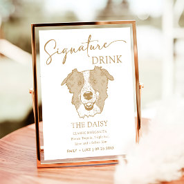 縁どCollie Dogの結婚特徴的なドリンク看板 ポスター