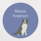 縁どCollie Dogカラー防水ラベル ラベル (デザイン1)