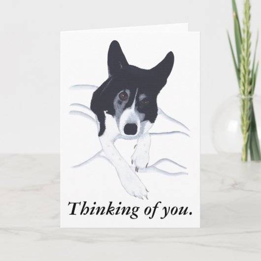 縁どCollie Dog 考え's of You Cards カード (正面)