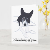 縁どCollie Dog 考え's of You Cards カード (黄色い花)