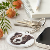 縁どCollie Dog 3D インスパイア キーホルダー (正面右)