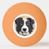 縁どCollie Dog 3D インスパイア 卓球ボール (裏面)