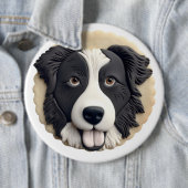 縁どCollie Dog 3D インスパイア 缶バッジ (インサイチュ)