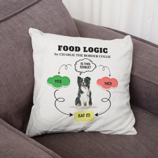 縁どCollie Food Logicフローチャートパーソナライズされた クッション