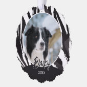 縁どCollie Fur Pattern Photo Chrimas オーナメントカード (左)