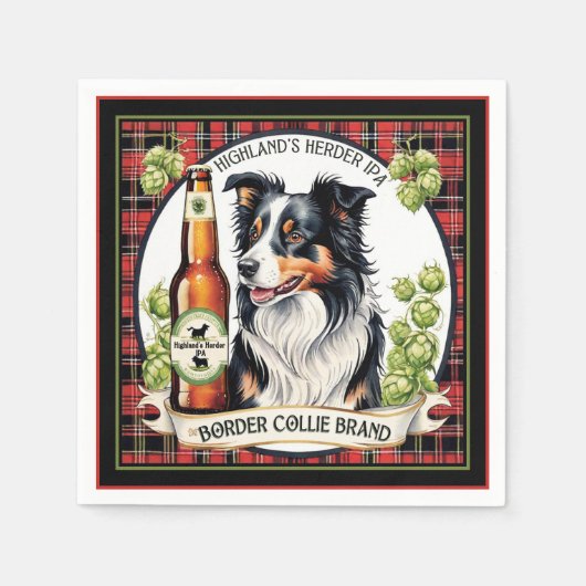 縁どCollie IPA スタンダードカクテルナプキン (正面)