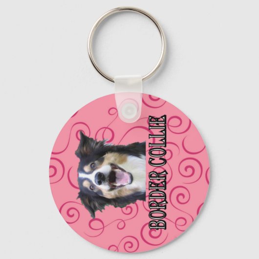 縁どCOLLIE Keychain キーホルダー (正面)
