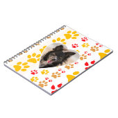 縁どCollie Paw Print Loveハート ノートブック (左側)