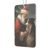 縁どCollie With Santa Clausフェスティバル カーエアーフレッシュナー (左)