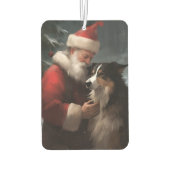 縁どCollie With Santa Clausフェスティバル カーエアーフレッシュナー (裏面)