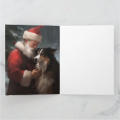 縁どCollie With Santa Clausフェスティバル カード (内部)