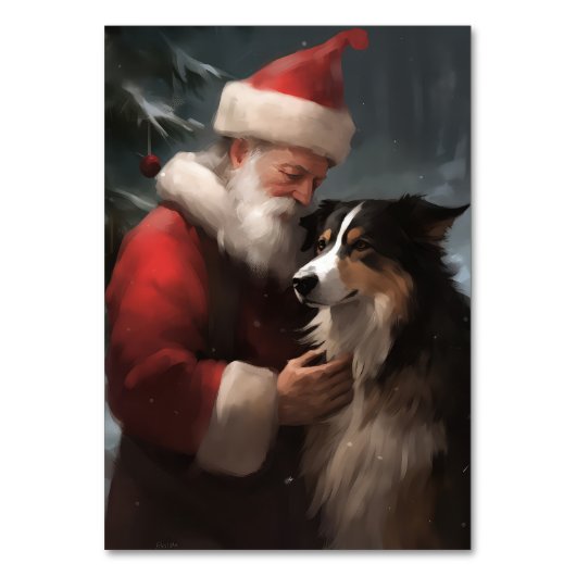 縁どCollie With Santa Clausフェスティバル テーブルナンバー (裏面)