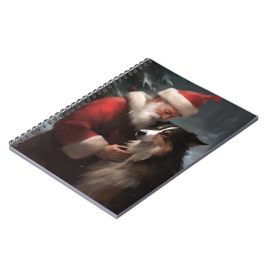 縁どCollie With Santa Clausフェスティバル ノートブック (左側)