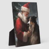 縁どCollie With Santa Clausフェスティバル フォトプラーク (側面)