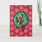 縁どTerrier KiniArt™クリスマスカード カード (正面)