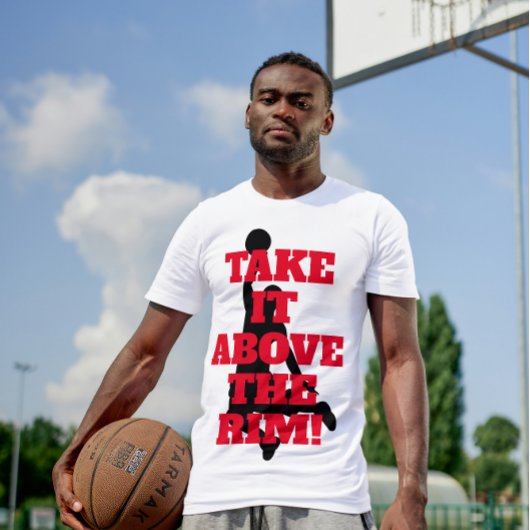 縁の上に |バスケットボールフレーズ(オレンジ文字) Tシャツ