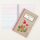 縁付きガラックス花パーソナライズされた組成物 ノートブック (内側)