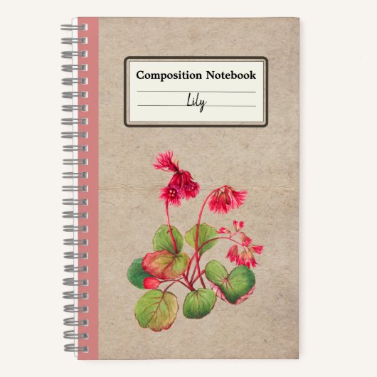 縁付きガラックス花パーソナライズされた組成物 ノートブック (正面)