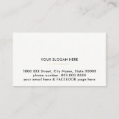 縁取りバラ花、メイク美しいフローラ白 名刺 (裏面)