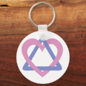 縁取り三角形のピンク色 キーホルダー (正面)