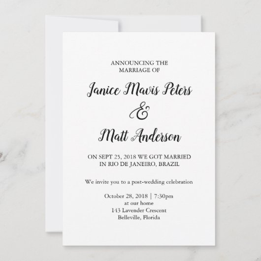 縁組のお知らせ 招待状 (裏面)