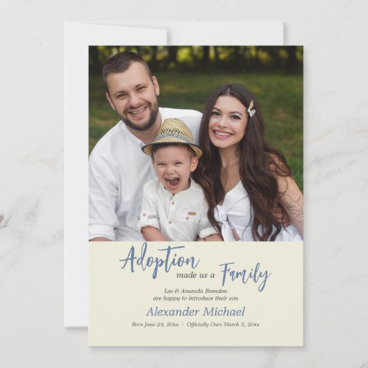 縁組みによって家族の発表があった 案内状 (正面)