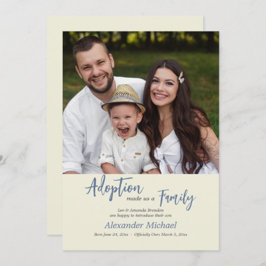 縁組みによって家族の発表があった 案内状 (正面/裏面)