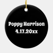 縁組日の記念「Loved Wanted Chosen」レトロ セラミックオーナメント (裏面)