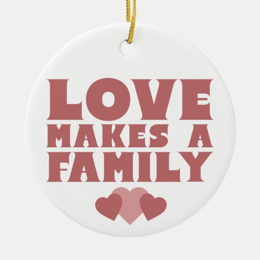 縁組記念「愛が家族を作る」クリスマス セラミックオーナメント (正面)