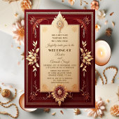 縁起の良いロードガネシャフローラマルーングランドインディアン 招待状