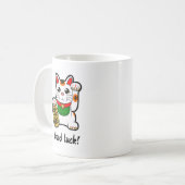 縁起の良い日本のかわいい招き猫 コーヒーマグカップ (正面左)