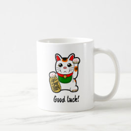 縁起の良い日本のかわいい招き猫 コーヒーマグカップ