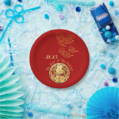 縁起の良い雲中国の新年うさぎ2023 PP ペーパープレート (パーティー)