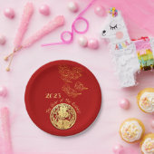縁起の良い雲中国の新年うさぎ2023 PP ペーパープレート (パーティー)