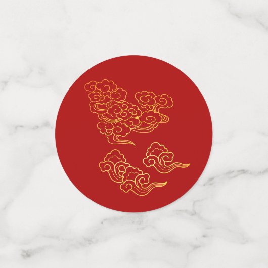 縁起の良い雲中国の新年うさぎ2023 TC コンフェッティ (スモール正面)