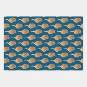 縁起の良い雲2023年中国の元年青い金ゴールド ラッピングペーパーシート (正面2)