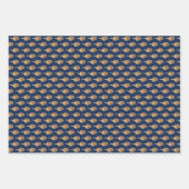 縁起の良い雲2023年中国の元年青い金ゴールド ラッピングペーパーシート (正面)