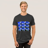 縁起の良い青と白のサインでお祭り気分 トライブレンドTシャツ (正面全面)