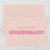 縁飾りアウトラインの花嫁介添え人提案カード 招待状 (正面/裏面)