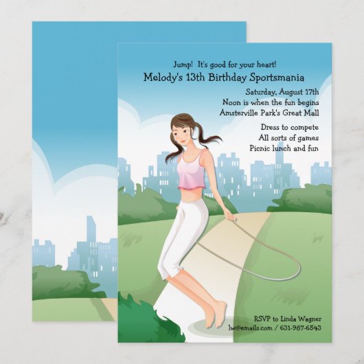 縄跳びの招待状 招待状 (正面/裏面)