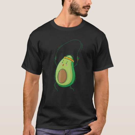 縄跳びをするアボカド Tシャツ (正面)