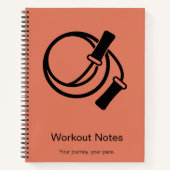 縄跳び オレンジ ブラック モット フィットネス ワークアウト ノートブック (正面)