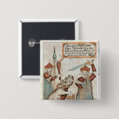 縛られたオオカミに彼の手を失っているNorseの神Tyr 缶バッジ (正面&裏面)