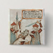 縛られたオオカミに彼の手を失っているNorseの神Tyr 缶バッジ (正面)