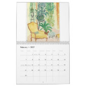 縞で飾ります カレンダー (2月 2027)