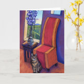 縞で飾ります カード (黄色い花)