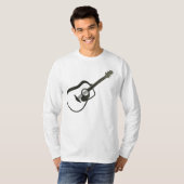 縞になるアコースティックギター- Tシャツ (正面フル)